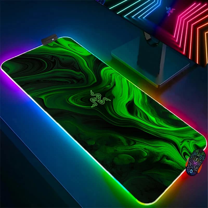 RGB Mouse Pad Gaming  Gamer Backlight Mouse Pads PC Keyboard Pad LED Mousepad Computer office Mouse Mat Razer Design Desk Mat - 4