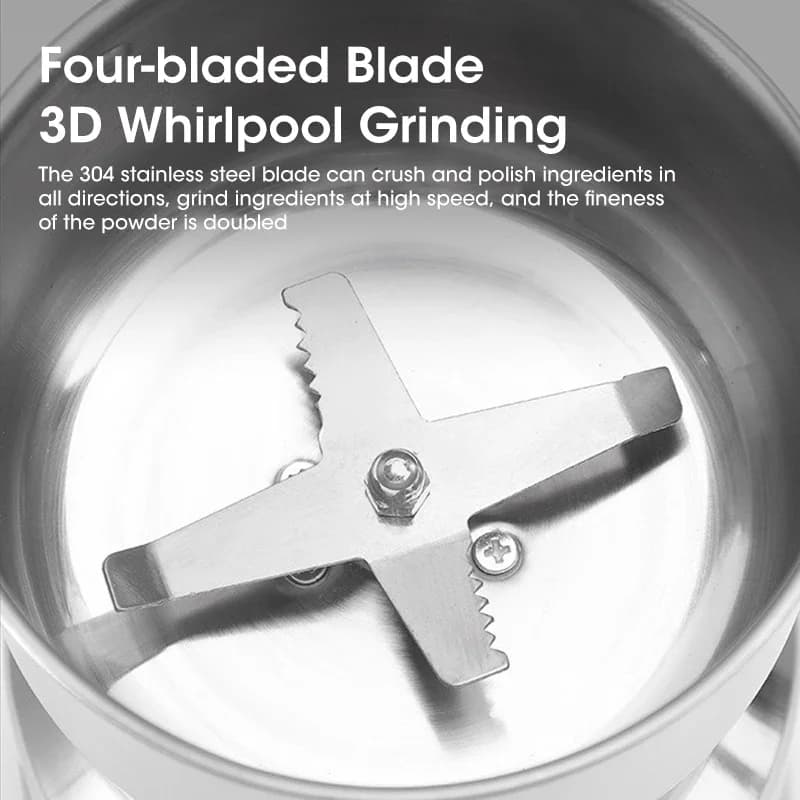 مطحنة كهربائية صغيرة منزلية 300 مل، مطحنة فائقة الدقة لطعام الأطفال والقهوة والتوابل والفلفل والحبوب، بشفرات 4 - 3