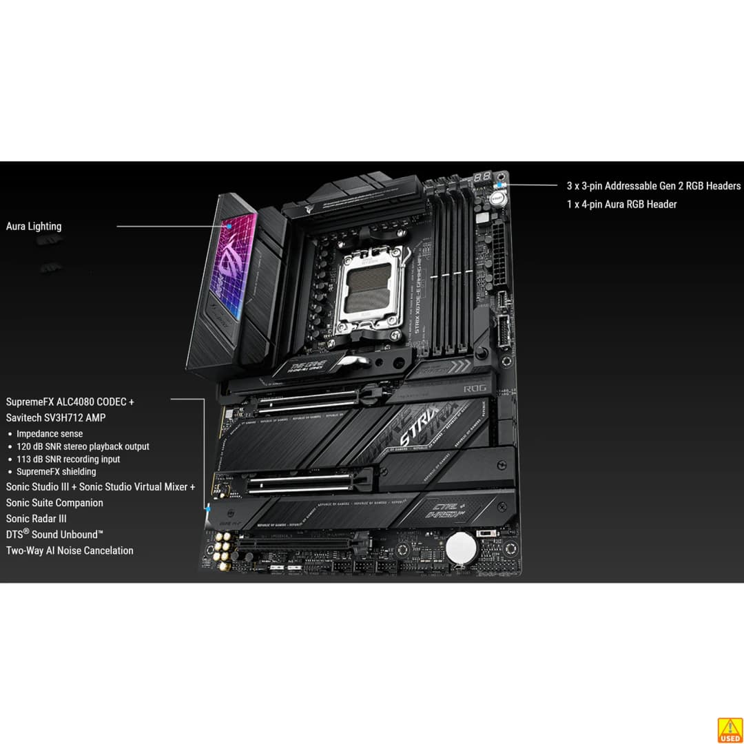 لوحة أم ASUS ROG STRIX X670E-E GAMING WIFI مقبس AM5 معالج DDR5 8000+(OC) ذاكرة مجموعة شرائح X670 لوحة رئيسية ATX - 3