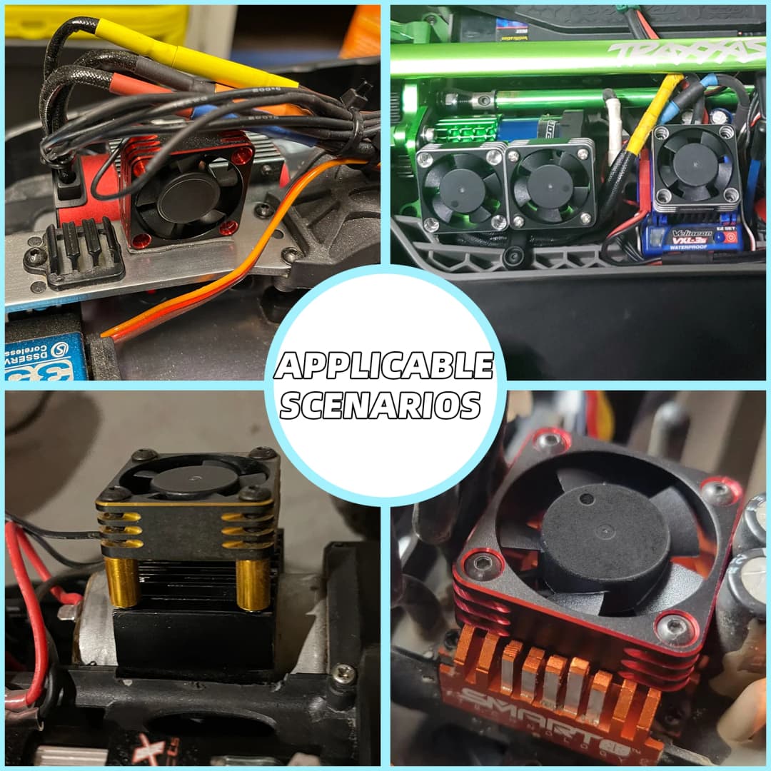 RCZIPROY RC 25mm 30mm 35mm 40mm 50mm Fan Cooling Fan RC Creeper 1/10 1/8 1/5 540 550 3650 Motor Brushless/Brushed ESC RC Car - 4