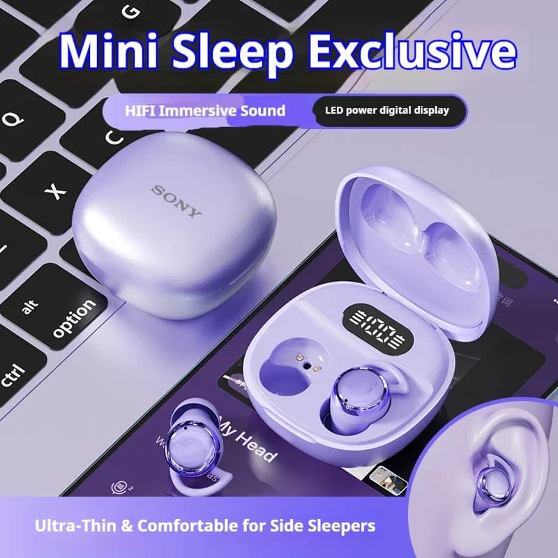 سماعات سوني إكس 62 برو الأصلية للنوم، سماعات رأس صغيرة رياضية ستيريو بلوتوث، سماعات أذن مخفية مع إلغاء الضوضاء، سماعة رأس لاسلكية - 4
