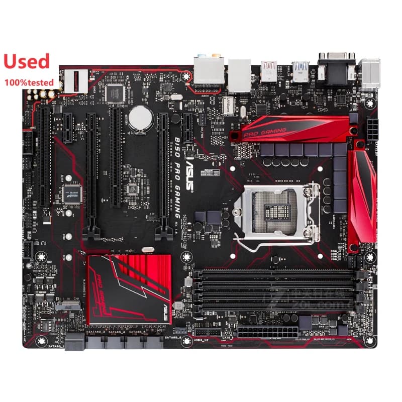 ASUS B150 PRO GAMING Intel B150 LGA 1151 4 x DDR4 DIMM 64GB PCI-E 3.0 1 x M.2 SATA3 VGA HDMI USB3.1 ATX Used Motherboard