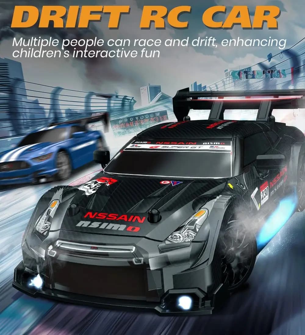سيارة تحكم عن بعد 4WD RC الانجراف 1:24 عالية السرعة مع أضواء LED، لعبة سباق رياضية للبالغين والأطفال، هدايا للأولاد والبنات - 5