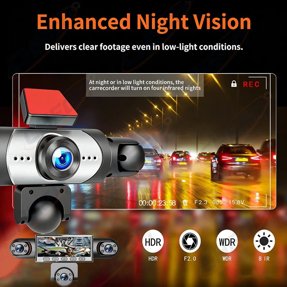 جديد 5 قناة مسجل سيارة 360 درجة 1080P مسجل فيديو تطبيق واي فاي كاميرا سيارة مراقبة ركن 24 ساعة كاميرا رؤية خلفية مسجل سيارة - 4