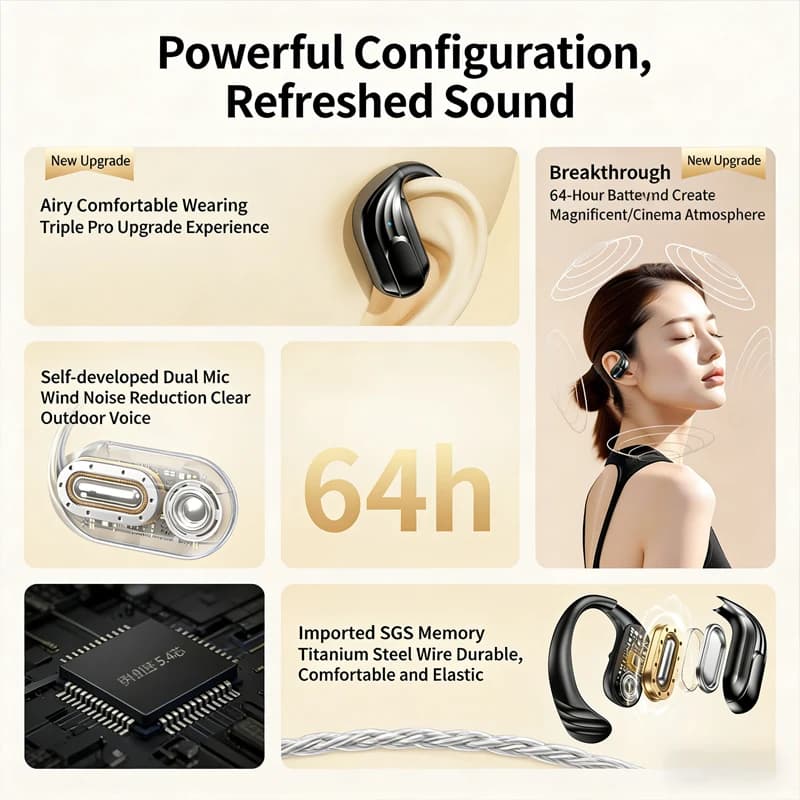 Lenovo New Wireless Bluetooth HeadphonesTWS Control Sport Headset Waterproof Microphone Music Earphone Work On All Smartphone - 2