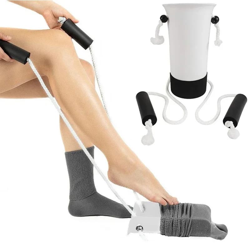 مساعد جوارب، تصميم مقاوم للانزلاق، لا يتطلب الانحناء، لكبار السن، مرضى التهاب المفاصل، الاستخدام المنزلي بعد الجراحة