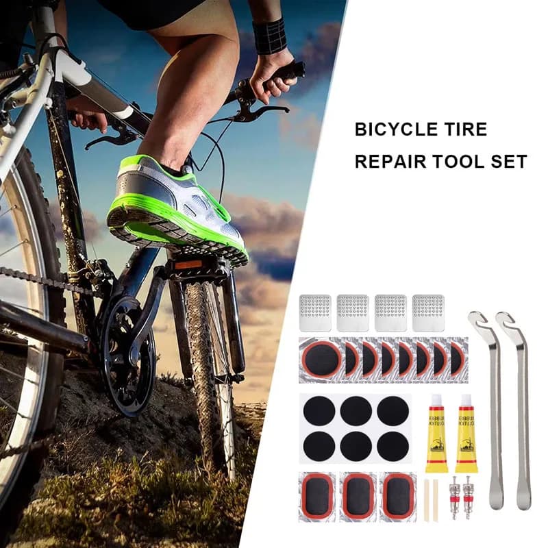 Bicycle Flat Tire Repair Kit Tool Set 48pcs Portable Rubber Fetal Repair Tools bike Inner Tube Puncture Patch Repair Tools - 5