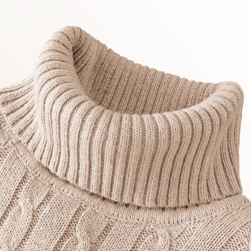 Outdoor Men's Long Sleeve Knitted Sweaters Slim Fit Turtleneck Sweater Casual Pullover Sweater Winter Basic Heavyweight Top - 3