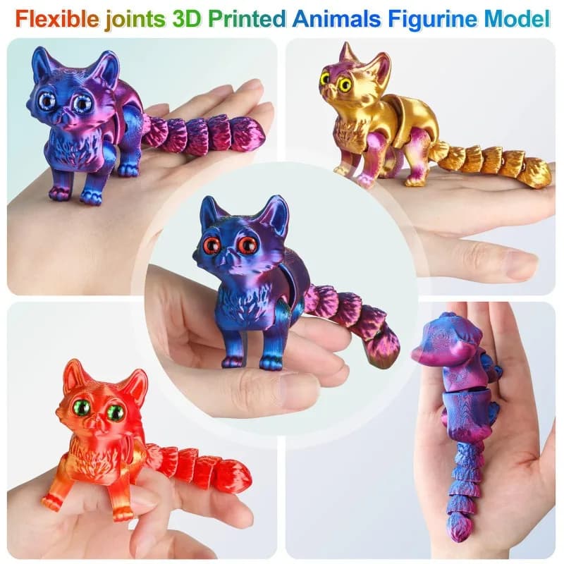 12/16cm 3D Printed Articulated Cute Cats Figurine Miniature Living Room Decor Car Desktop Home Decoration Accessories Kids Gifts - 4