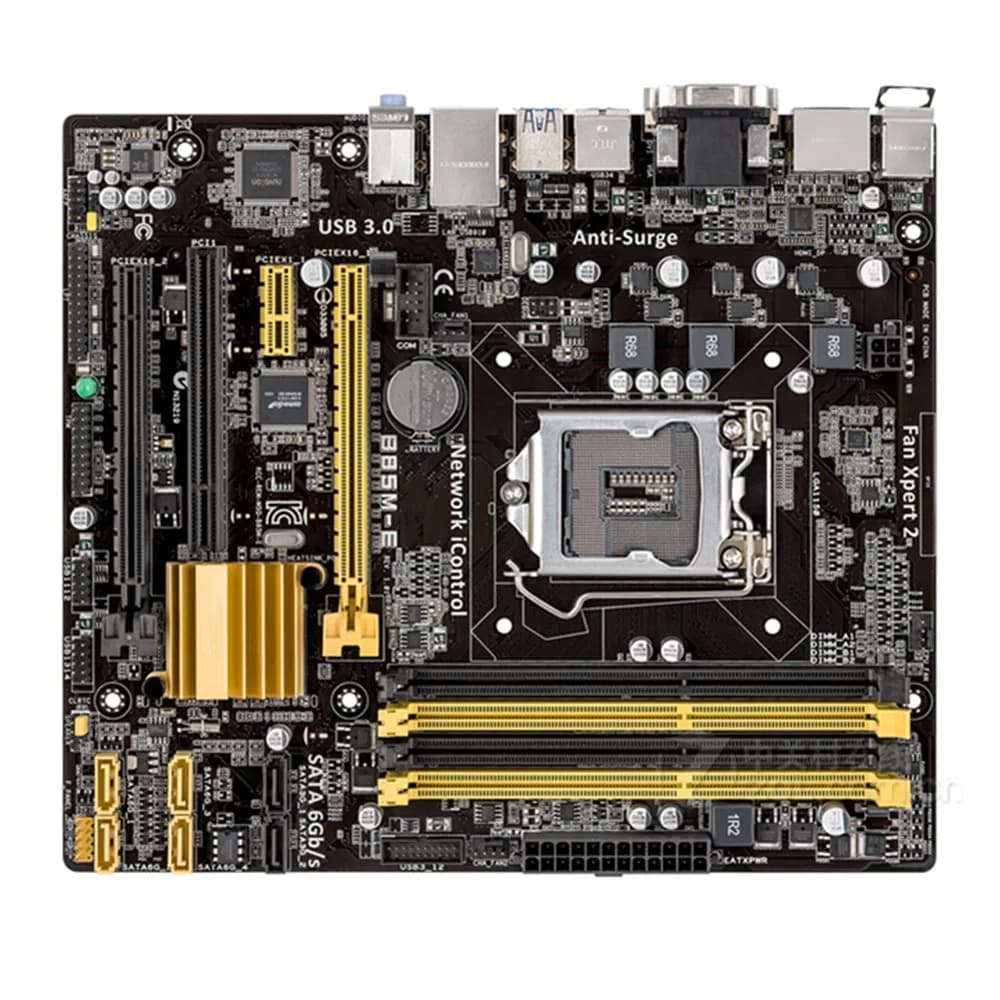 لوحة أم أسوس B85M-E لسطح المكتب، مقبس B85 LGA 1150، تدعم i3 وi5 وi7، ذاكرة DDR3 حتى 32 جيجا، ATX، UEFI BIOS