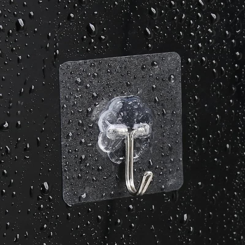 شفافة جدار السنانير الشماعات ذاتية اللصق الباب شماعات جدار السنانير شفط الحمل الثقيل الرف لملحقات الحمام المطبخ - 5