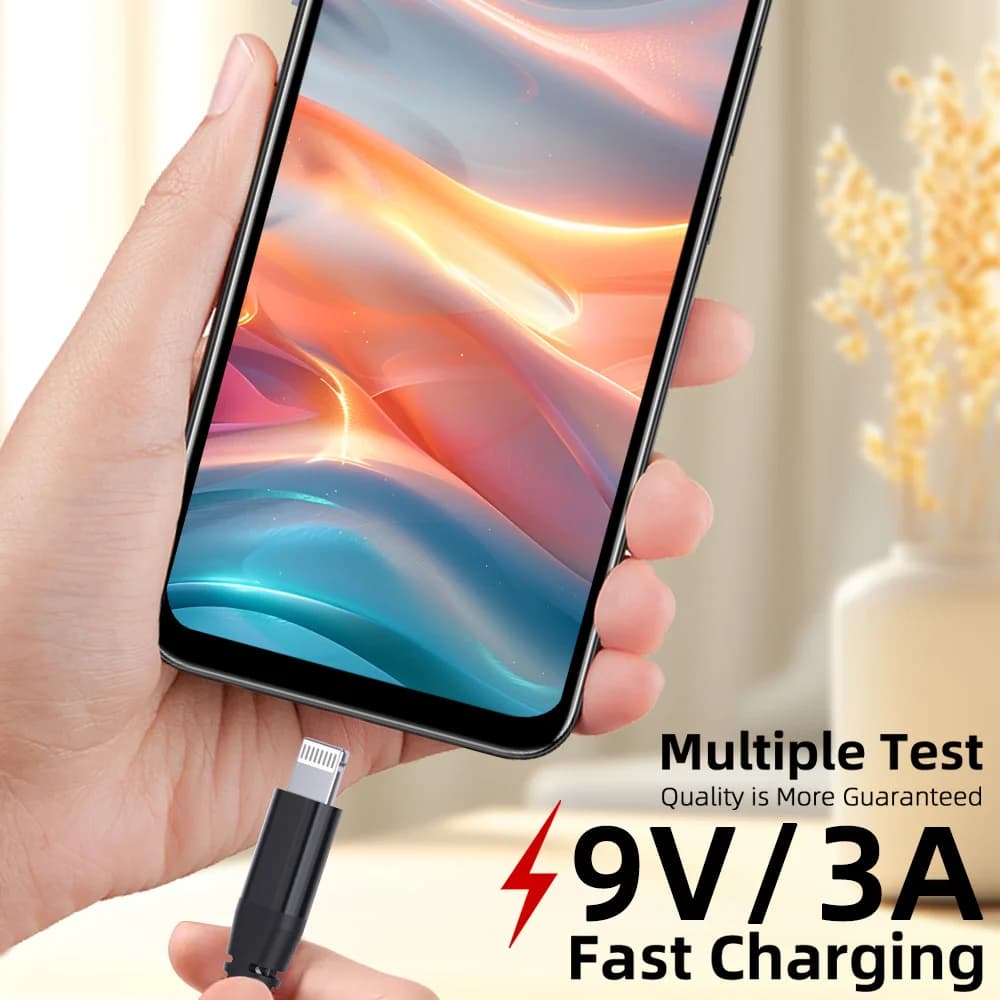 كابل LAIHONEN USB C إلى لايتنينج نيلون مضفر شحن سريع مزامنة البيانات 1/3 حزمة لهواتف آيفون 14 13 12 11 برو XR XS - 5