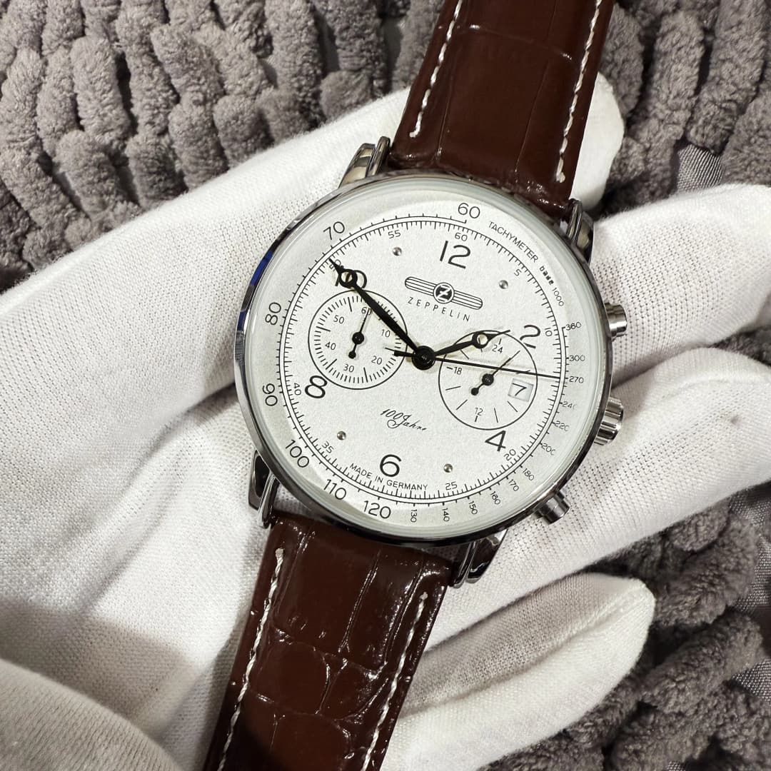 زيبلين لايت 2025 ساعة رجالية فاخرة كلاسيكية هدية بيضاء 8767-1 ساعة كوارتز رياضية متعددة الوظائف بخمسة دبابيس - 4