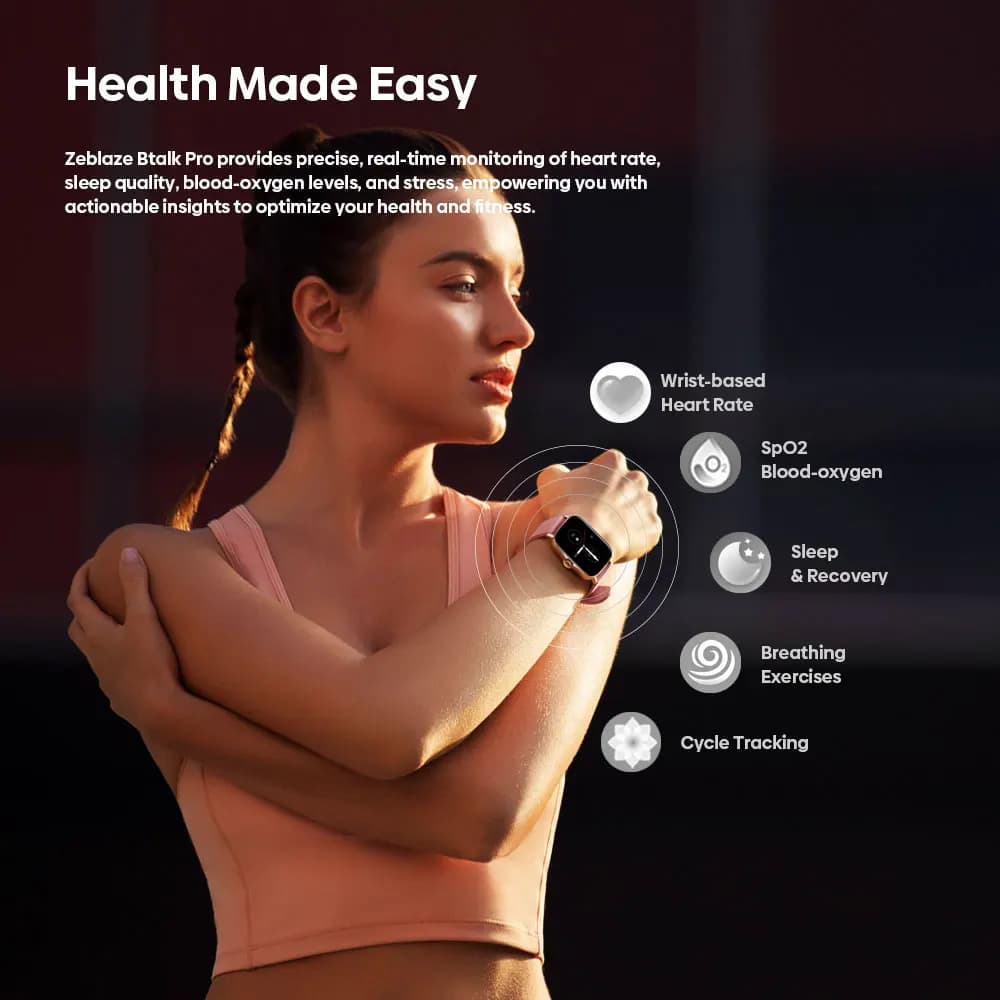 New Zeblaze Btalk Pro Voice Calling Smart Watch 1.91''HD Display Screen Advanced Health Tracking Multiple Sports Mode Smartwatch - 3