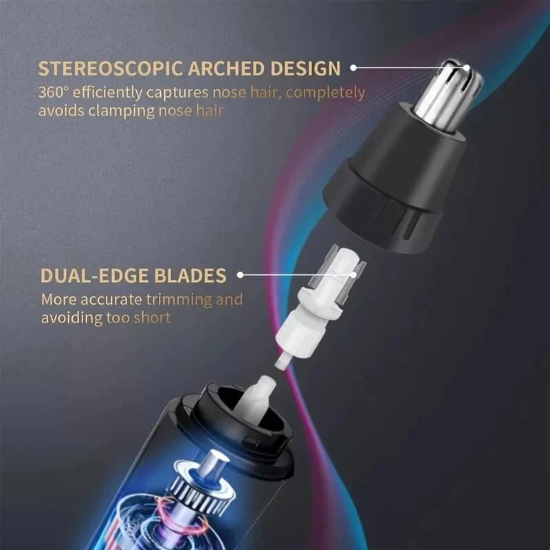 HOMEFISH ماكينة حلاقة كهربائية لإزالة شعر الأنف والأذن والرقبة والحاجبين للرجال عدة تنظيف وإزالة الشعر - 3