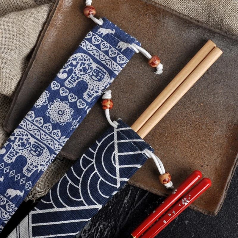 حقيبة قش معدنية قابلة لإعادة الاستخدام لأدوات المائدة ، حقيبة ملونة للسفر ، التخييم ، عيدان الطعام ، ملعقة ، شوكة ، سكين ، حاوية تخزين ، 1 قطعة - 3