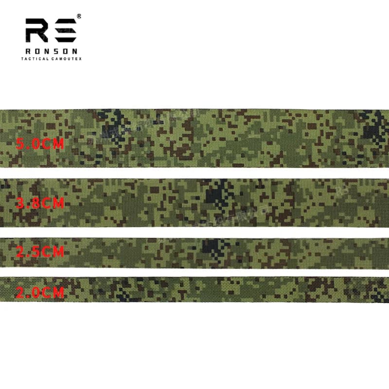 EMR Russia Pixel Digital Woodland Camouflage Printed Nylon Webbing Strap Durable Use for Tactical Gears Outdoor Bags Vests - 4