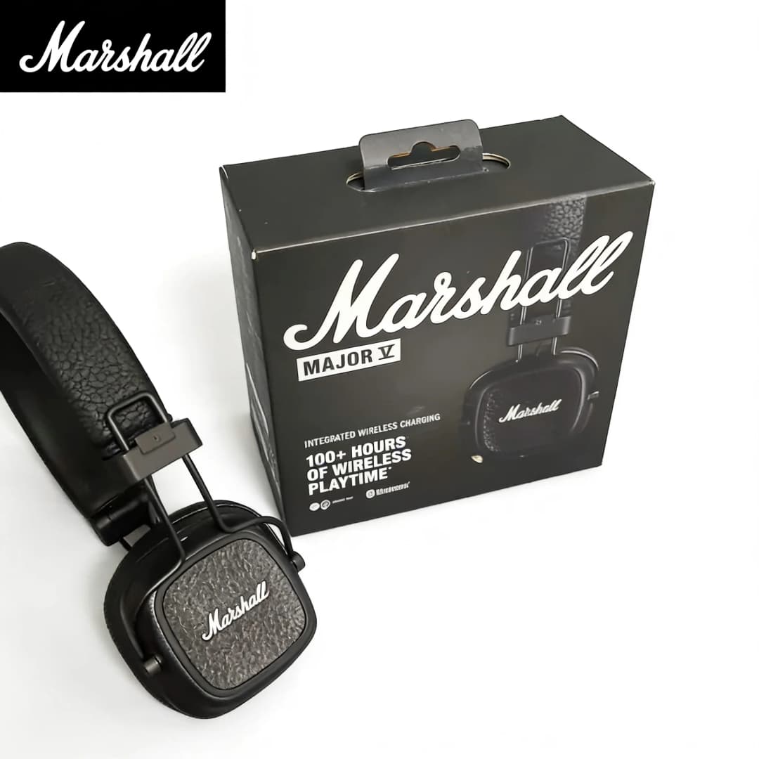 Marshall Major V 5 Bluetooth Wireless On-Ear Headphones 3D Surround Sound Deep Bass Sport Gaming Video Headset with Microphone - 3