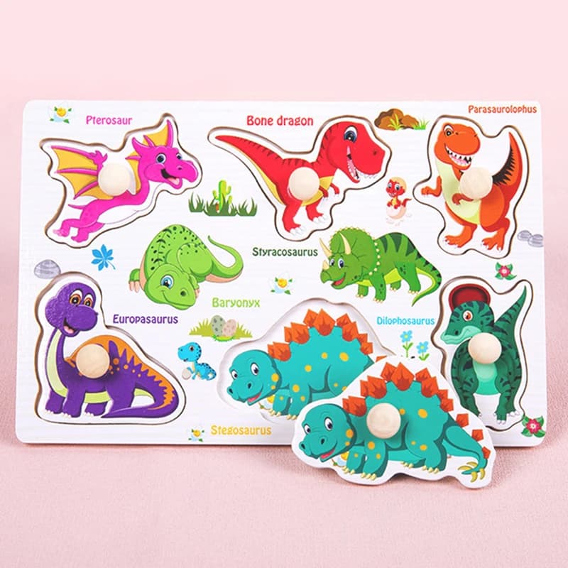  ﻿ مونتيسوري خشبية اليد انتزاع لوحات الطفل التعليمية الكرتون مركبة الحيوانات الفواكه ثلاثية الأبعاد الألغاز الاطفال التعليم المبكر اللعب TMZ ﻿ - 5