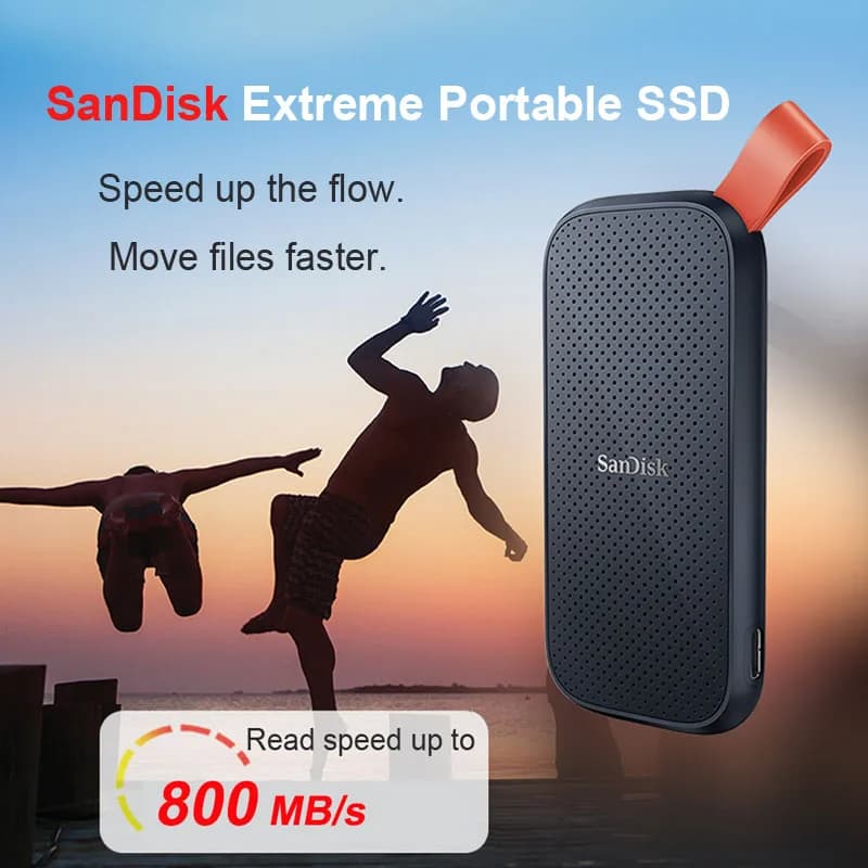 SanDisk E30 محرك أقراص صلبة خارجي محمول SSD USB 3.2 USB-C سعة 1 تيرابايت 2 تيرابايت محرك أقراص صلبة خارجي لأجهزة الكمبيوتر المحمولة/سطح المكتب - 2