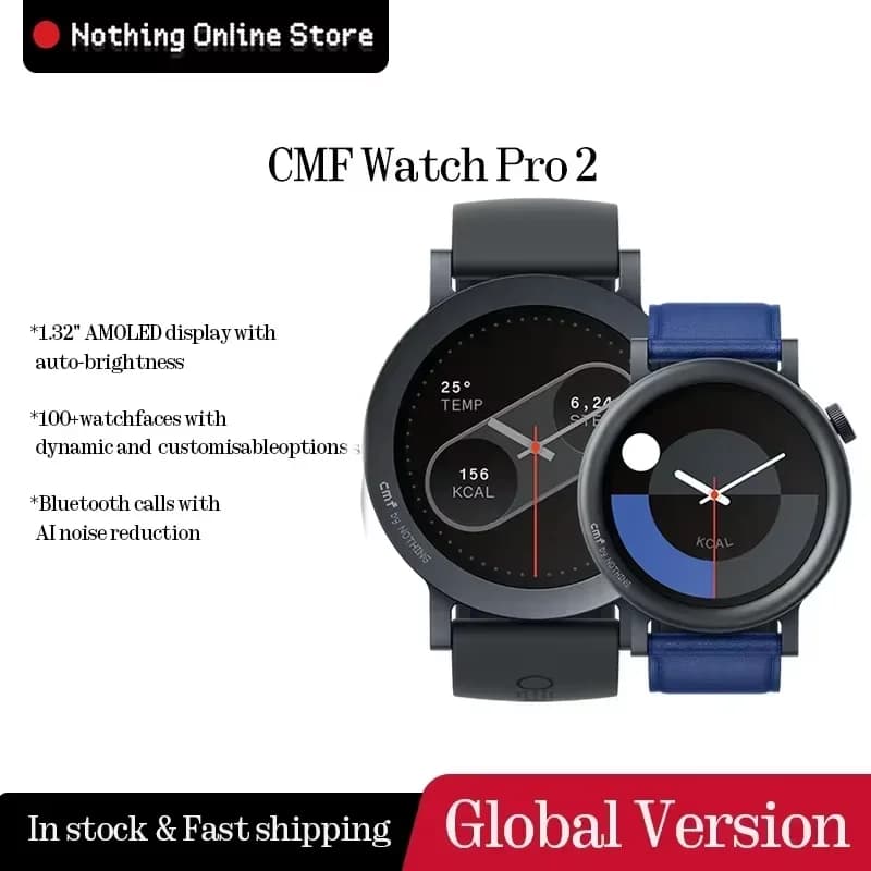 ساعة CMF من ناثينج برو 2 شاشة 1.32 بوصة AMOLED بلوتوث 5.3
