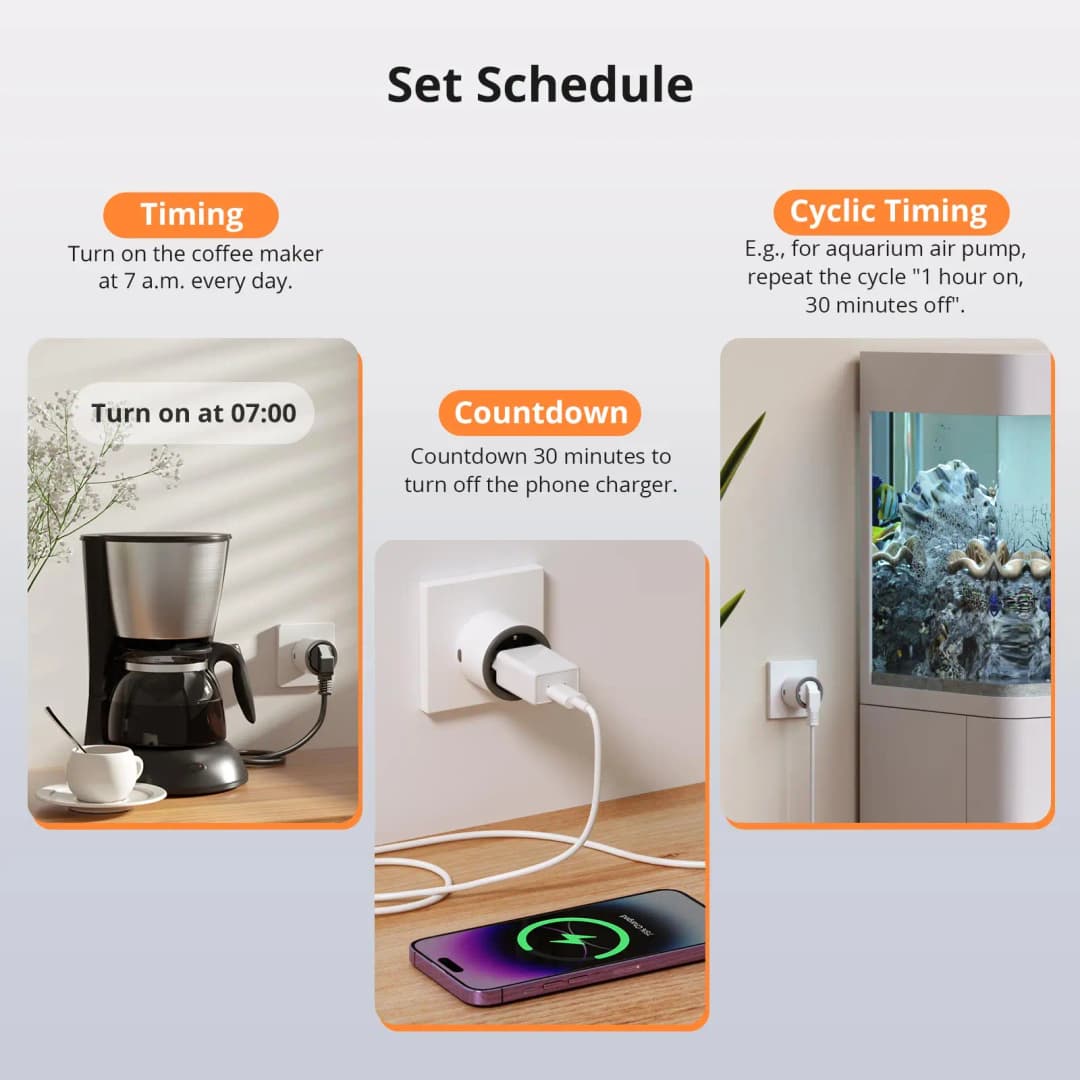 1-4 PCS SONOFF S60 EU 16A iPlug Wi-Fi Smart Socket Overload Protection Smart Scene Remote Control via eWeLink Alexa Google IFTTT - 5