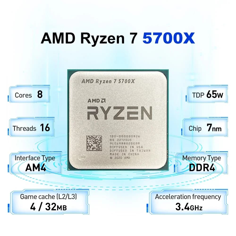 AMD Ryzen 7 5700X + ASUS TUF GAMING B550M-PLUS WIFI II New B550 AMD Gaming Motherboard Socket AM4 Wi-Fi 6 DDR4 M-ATX - 3