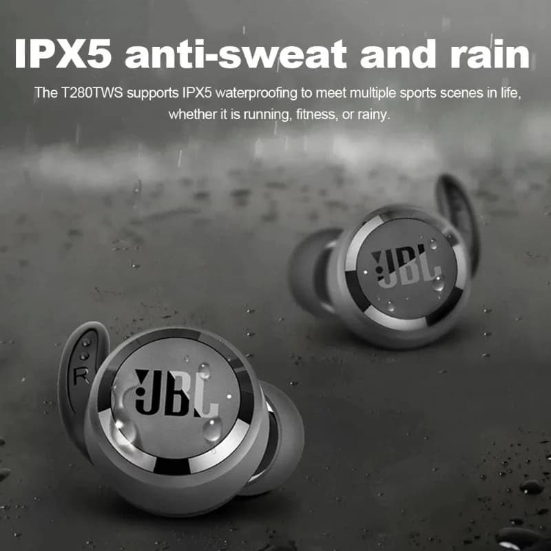 JBL T280 in-Ear Bluetooth Earbuds Wireless TWS Headphones Dual Mic Clear Call Headset for Gaming Running Workout - 4