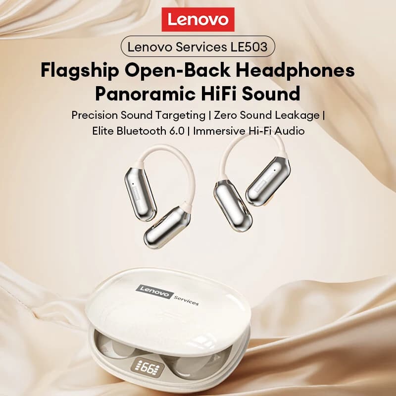 New Lenovo LE503 Wireless Bluetooth 6.0 Headphones IPX4 Waterproof Sport Earphones HiFi Stereo Sound Long Battery Life Earbuds