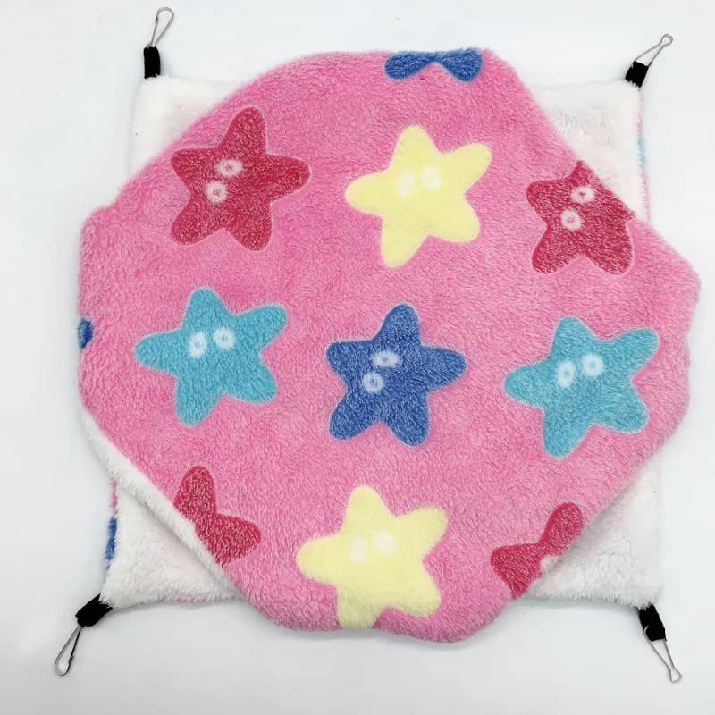 Double Layered Hamster Cage Sleeping Hammock Print Guinea Pig Clothes Bed Rodent Hammock Chinchilla Cage Little House - 5