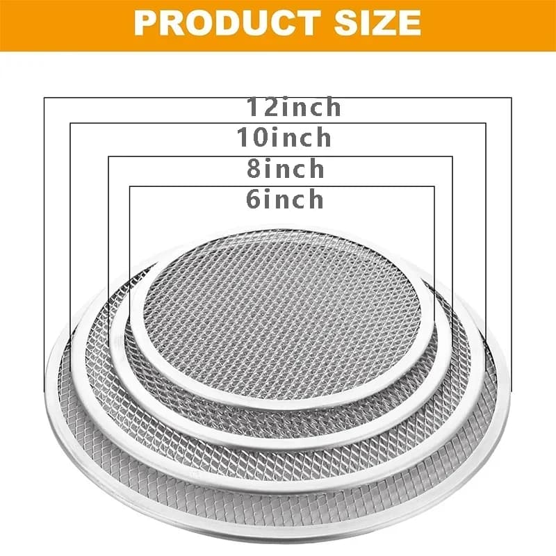 الألومنيوم البيتزا عموم 6/8/10/12/14 بوصة البيتزا الخبز شاشة شبكة صينية البيتزا مع ثقب لفرن خبز في الهواء الطلق الشواء حصيرة - 2