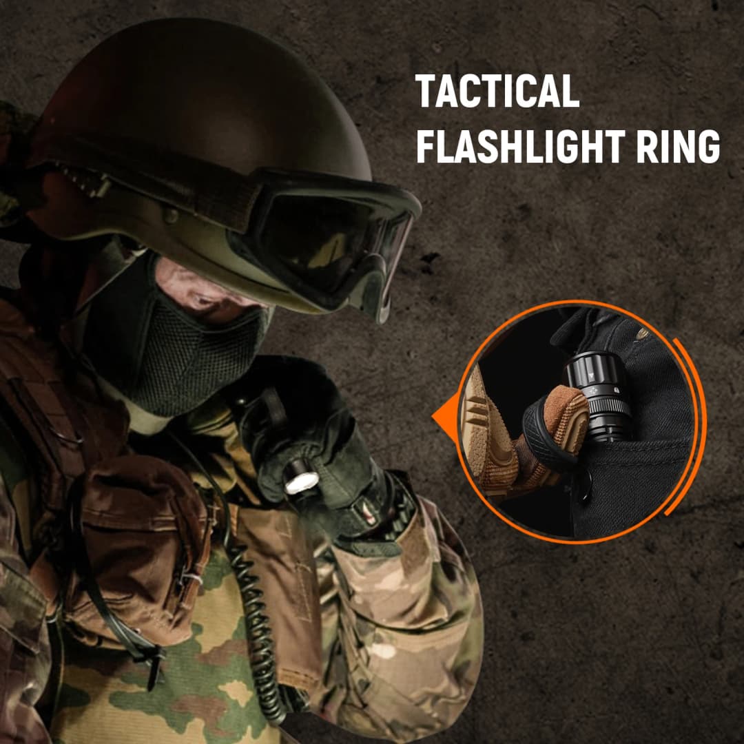 Wurkkos TD07 18350 Tactical Flashlight 1300LM 479M Long Range Rechargeable Lamp IP68 Mini Torch with Finger Ring Dual Switches - 6