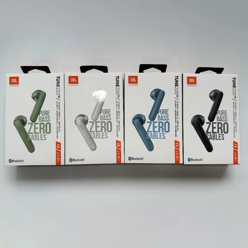 Original JBL Tune 220TWS Wireless Bluetooth Earphones Stereo Earbuds with Bass Sound, Noise Reduction Mic Headset JBL T220 tws - 2