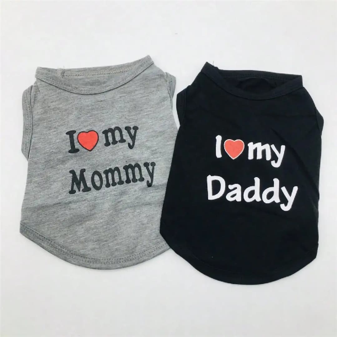 Dog Vest, "I Love My Daddy" Puppy T-Shirt, Summer Sleeveless Vest, Pet Clothing - 6