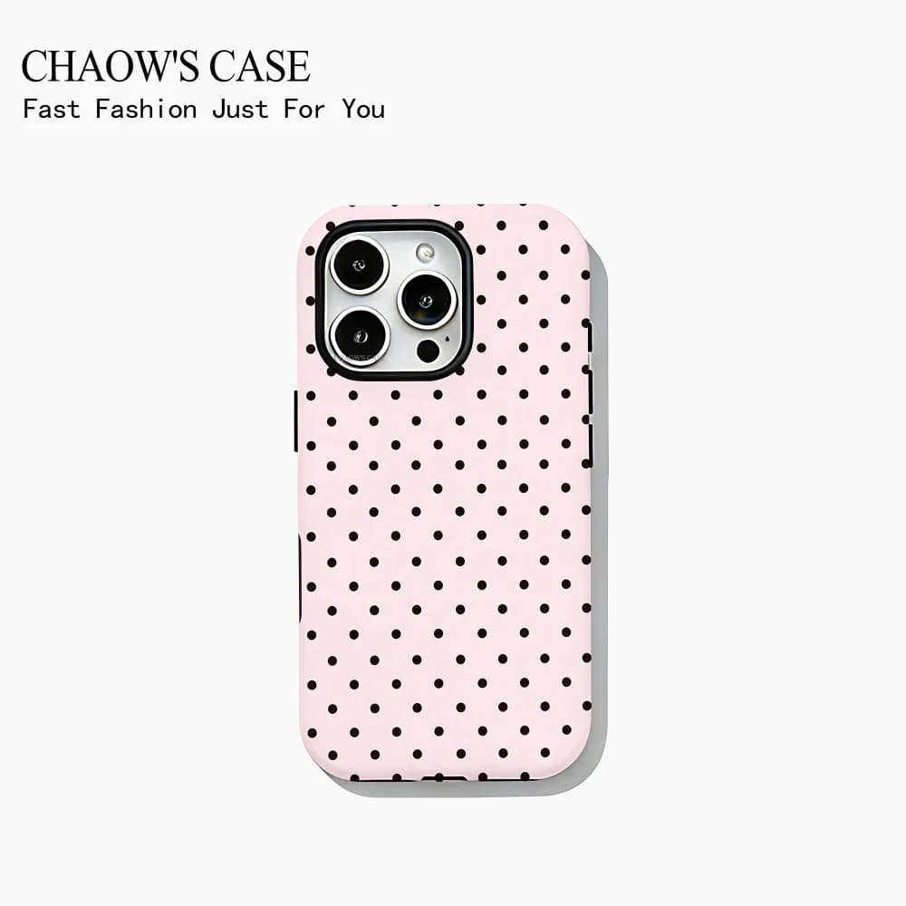 Fashion exquisite bow polka dot Phone Case for iPhone 17 16 15 14 13 12 11 Pro Max Air Plus Luxury Double-layer Back Cover - 2