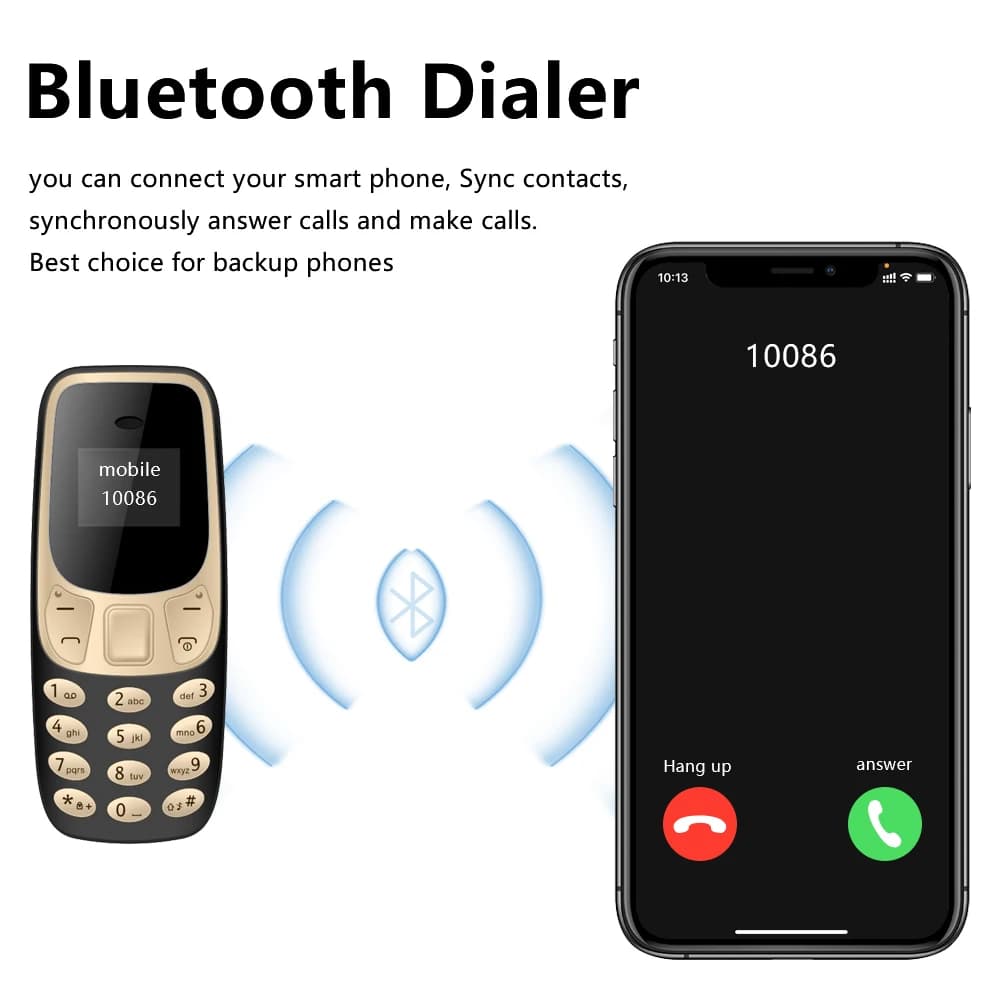 SERVO Small Mobile Phone Bluetooth Dialer Magic voice Low Radiation Telephone Call Recording 2/3 SIM GSM Unlocked Mini Cellphone - 3