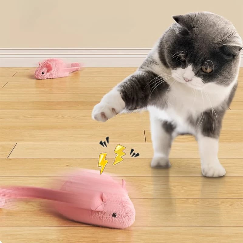 New Interactive Mouse Plush Cat Chew Toys Boredom Interactive Plush Toys Kitten Game Indoor Plush Mice Luminous Toys For Cats - 3
