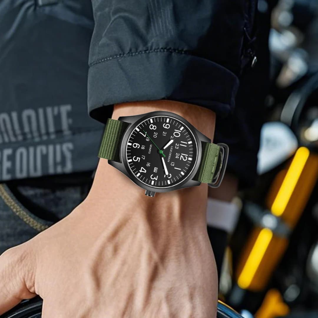 ساعة LIGE فاخرة للرجال، كوارتز، تاريخ، نايلون وجلد، مقاومة للماء، مضيئة، ساعات عسكرية رياضية للرجال - 5