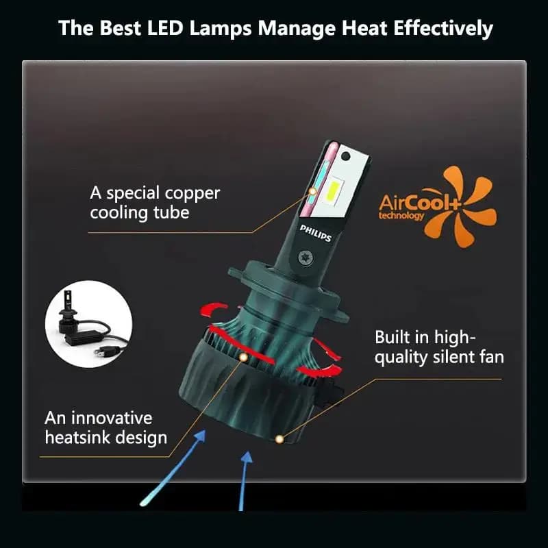 فيليبس ألتنيون رالي 100 واط 3550 H7 كشاف LED طاقة عالية H4 H8 H9 H11 9005 HB3 9006 HB4 9012 HIR2 مصباح أوتوماتيكي أضواء ضباب 6500K - 3