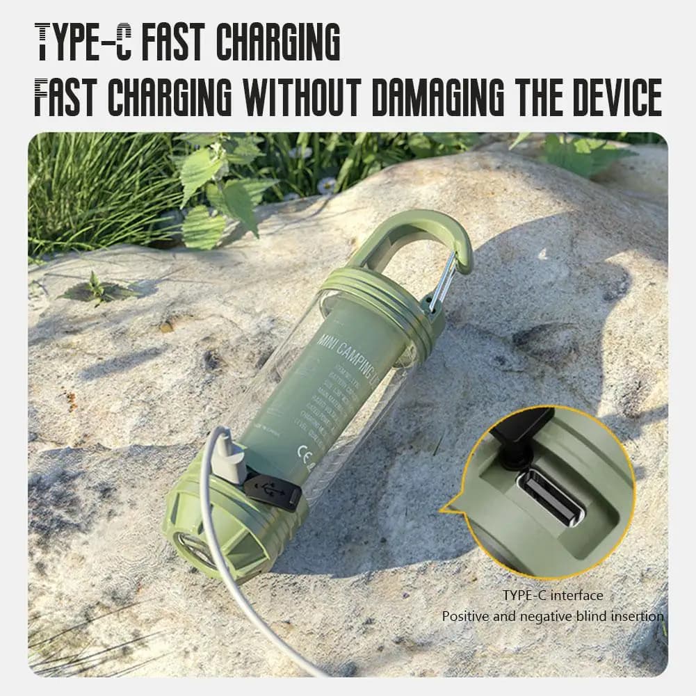 مصباح ليد قوي بمصدرين، كشاف ضوء عمل تخييم خارجي مقاوم للماء، شعلة مشرقة مع خطاف - 4