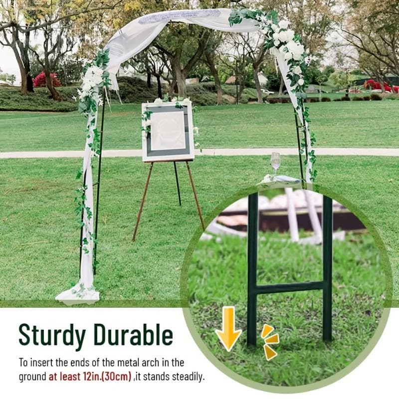 1pc, Metal Garden Arch, 100inch Large Size Heavy Duty Steel Frame Garden Arch With Gothic Style, Wedding Arch Lawn Rock Climbing - 4