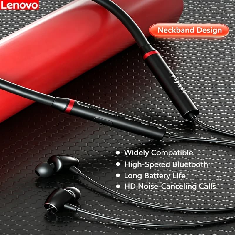 NEW Lenovo HE05X Neck Bluetooth 5.0 Headset Low Delay 8D Stereo Bass Sports Game Bluetooth Headset Waterproof  Long Life Fashion - 5