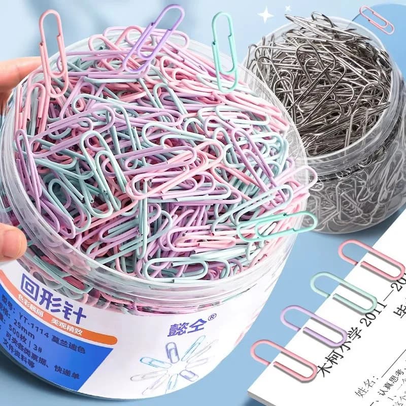160 pcs Color paper clips office supplies paper clip large file bookmark paper clip organizer stationery stainless steel - 2