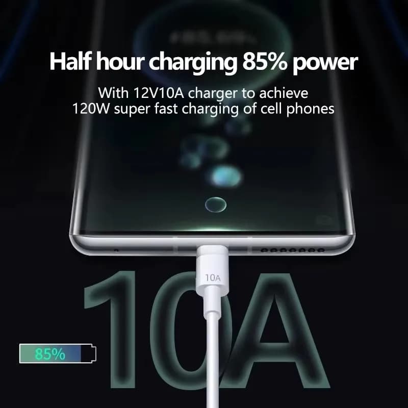 1/2/3Pcs 10A Cable 120W Super Fast Charging USB to Type C Cable For Android Highspeed Data Transfer For Xiaomi Redmi 2M Cable - 4