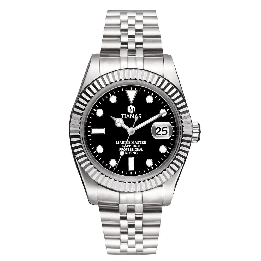 ساعة TIANAS رجالي زجاج ياقوت حركة كوارتز يابانية ساعة رجالي علبة 316L SS سباحة مقاومة للماء حتى 50 متر - 3