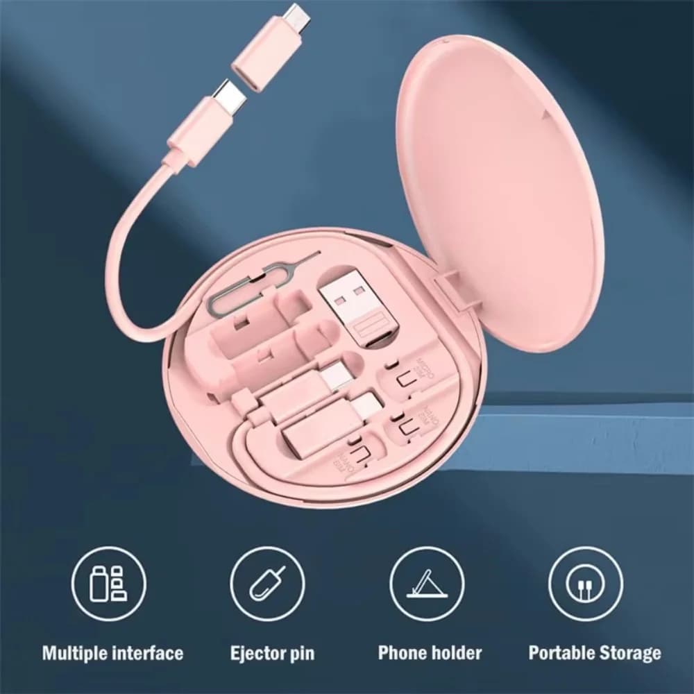 مجموعة كابلات شحن محول متعدد USB Type C إلى C 60W USB C للإضاءة مجموعة تحويل USB A و Type C إلى Micro/Type C/Lightning - 2