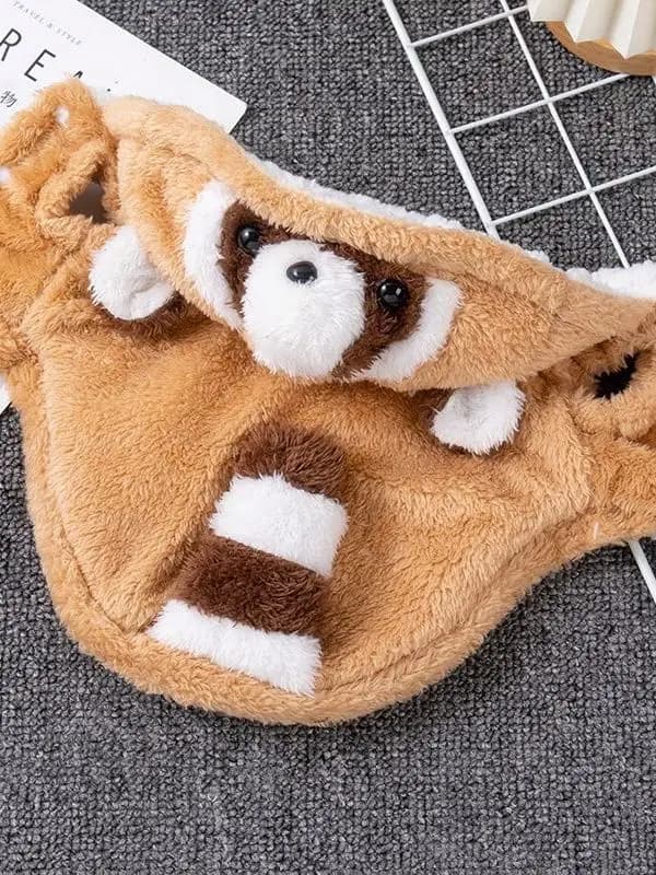 Warm Plush Bear Hoodie Dog Clothes Autumn Winter Style for Small Puppies Kittens Funny Design Pet Clothing by Amour Brand - 5