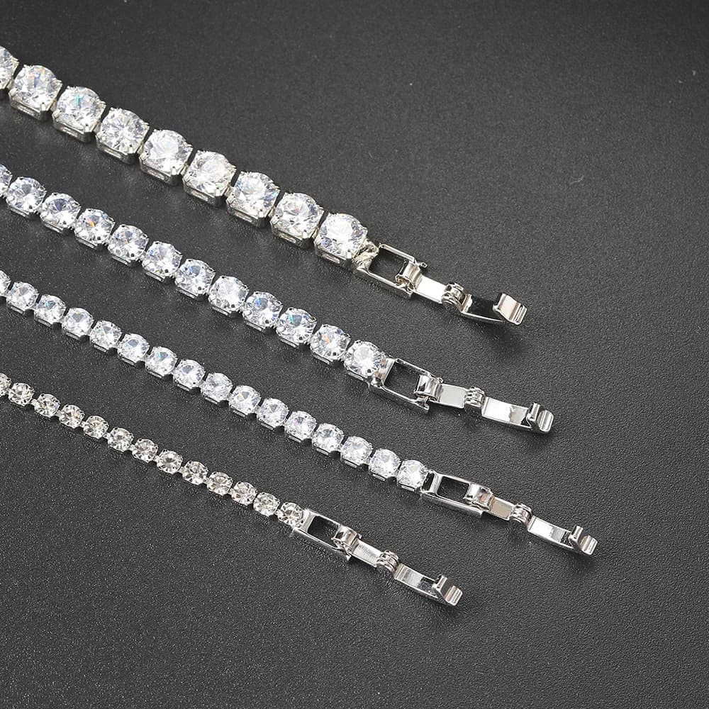 Hip Hop Iced Out 3/4/5mm Crystal Tennis Bracelet for Men Homme Trendy Punk Zirconia Men's Chain on The Hand Streetwear Jewelry - 6