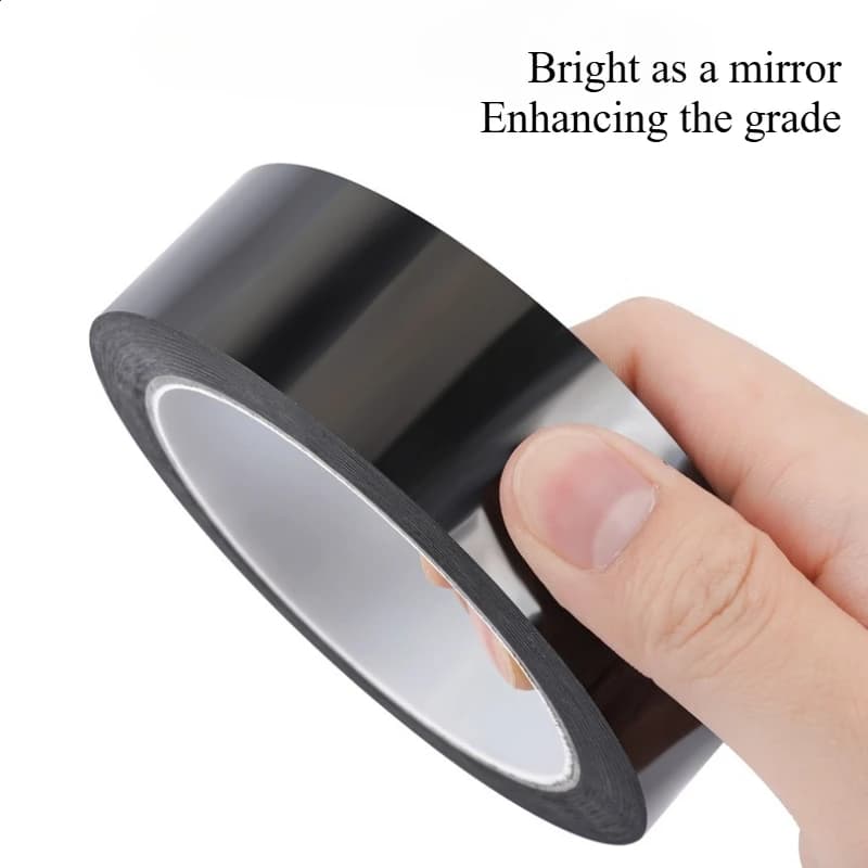 ملصقات سيارات سوداء ساطعة لحماية حواف النوافذ والأبواب من الخدوش، تصميم كروم زخرفي - 4