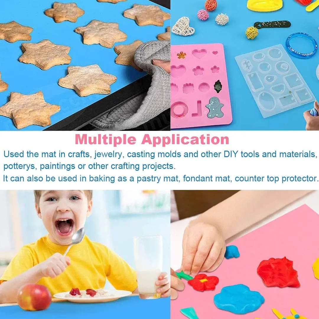 Extra Large Silicone Mat for Crafts Epoxy Resin Jewelry Casting Premium Silicone Placemat Nonslip Nonstick Countertop Protector - 6